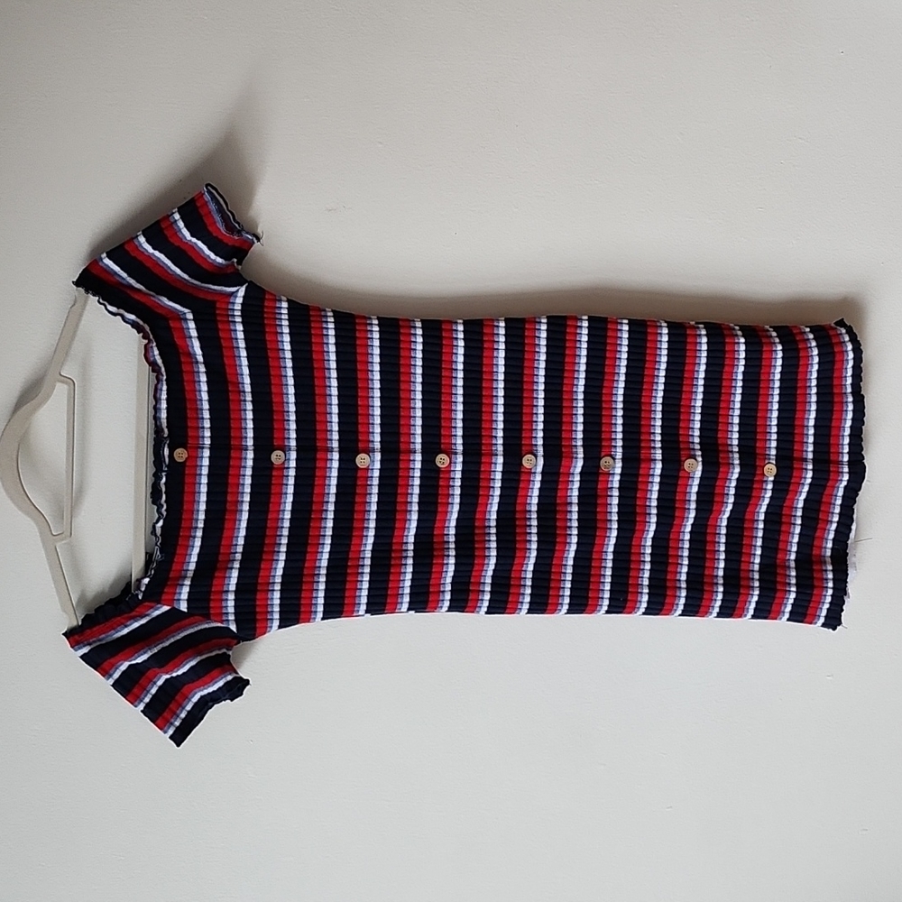 RUE + Dress, Ribbed, Fitted, Red, White & Blue, size 1X